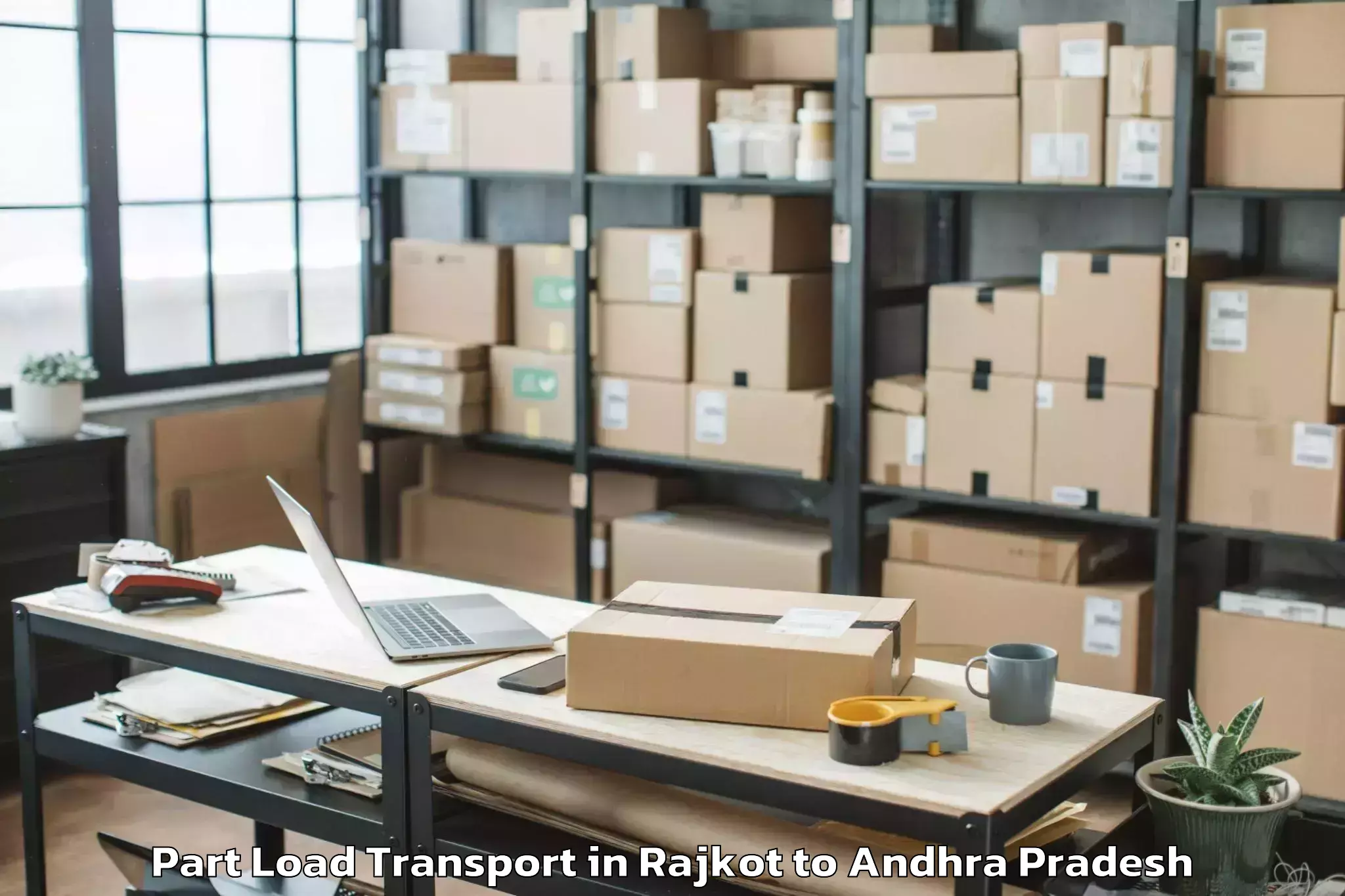 Top Rajkot to Pamidimukkala Part Load Transport Available